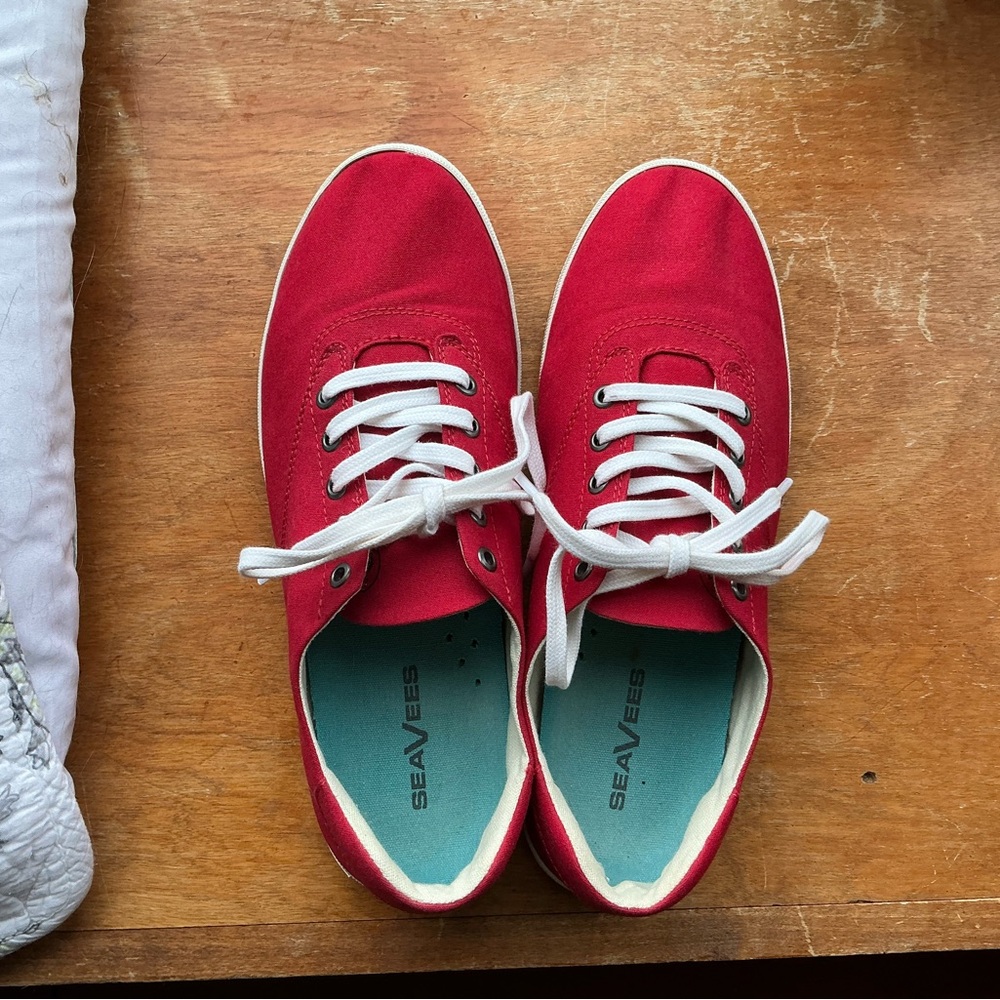 SeaVees Red Canvas Sneakers
